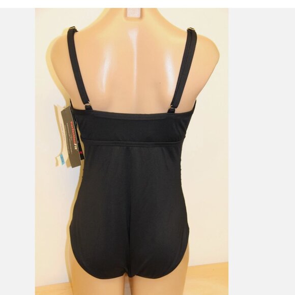 NWT Coco Reef Swimsuit Bikini 1 one piece Sz 36C Black Underwire Peasant - Picture 5 of 6